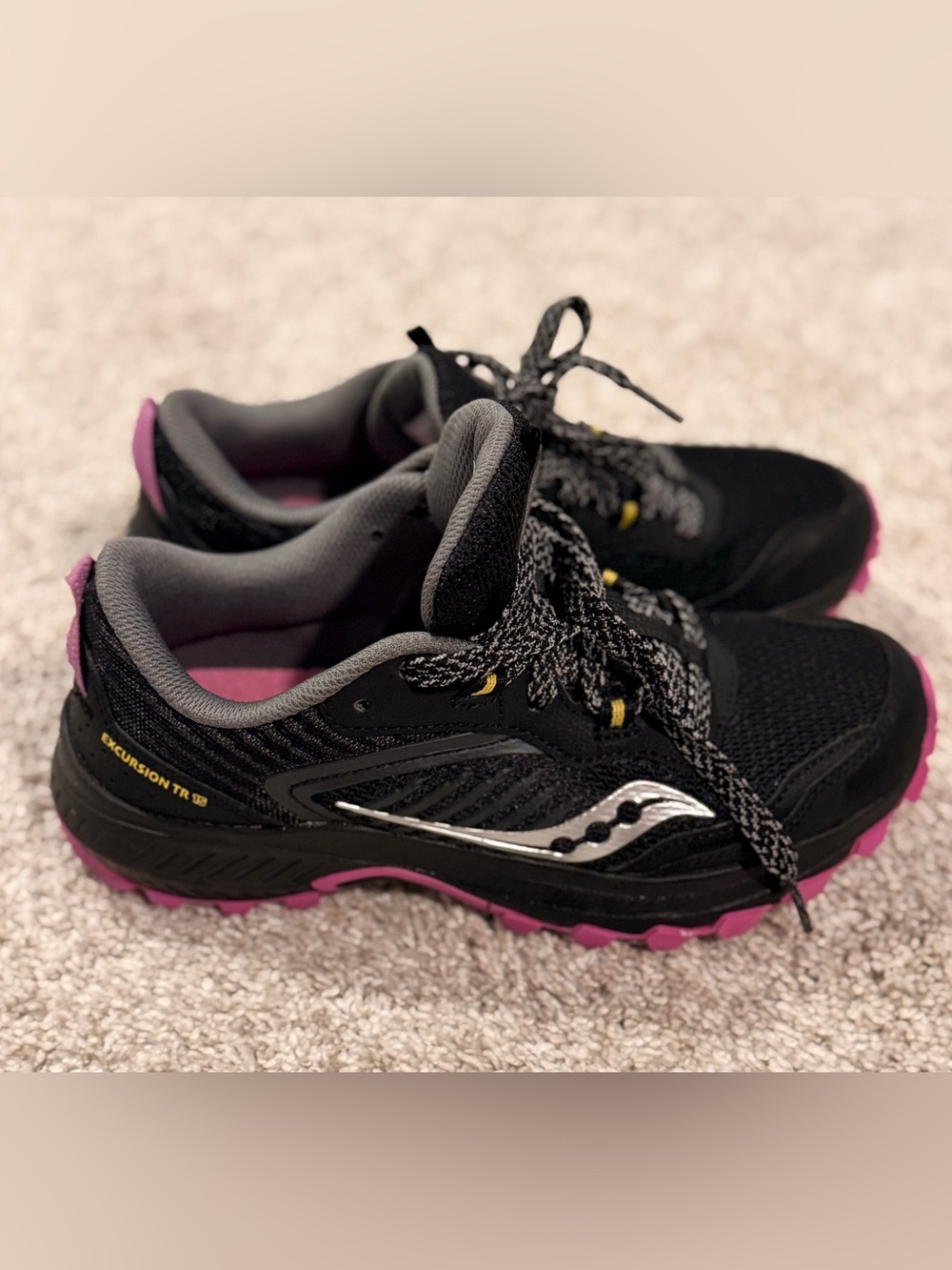 Saucony Women's Black and Pink Trail Running Shoes Size 7